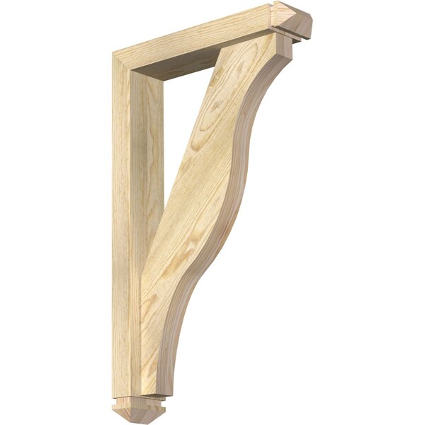 Ekena Millwork Funston Arts and Crafts Rough Sawn Bracket w/ Offset Brace, Douglas Fir, 4"W x 18"D x 30"H BKT0402X18X30FST03RDF - main